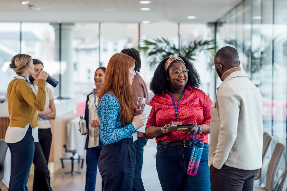 People attending a conference